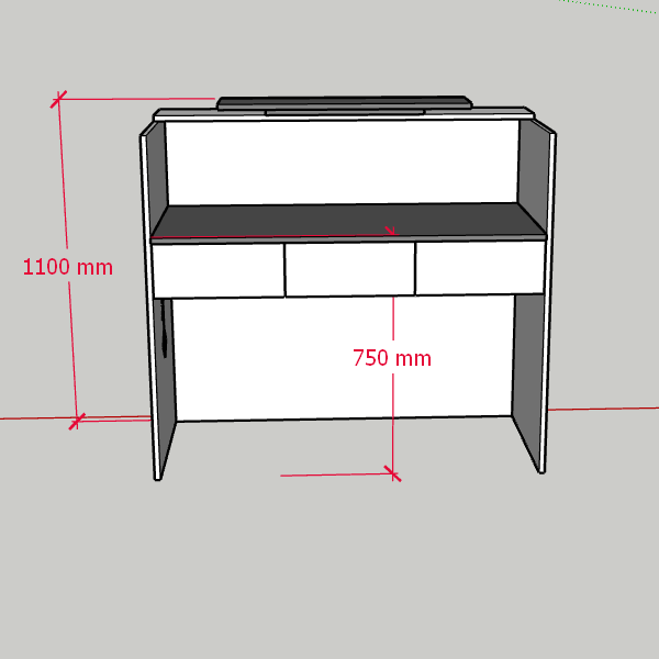 Mặt trong quầy 1m2 hộc tủ treo