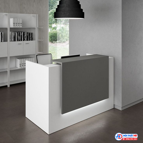 Quầy lễ tân văn phòng trắng xám 1m2