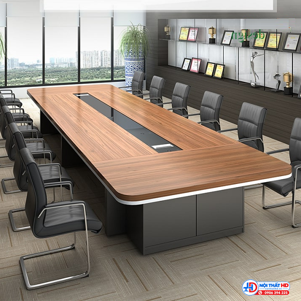 Bàn họp 4m x 1m4 bo cong