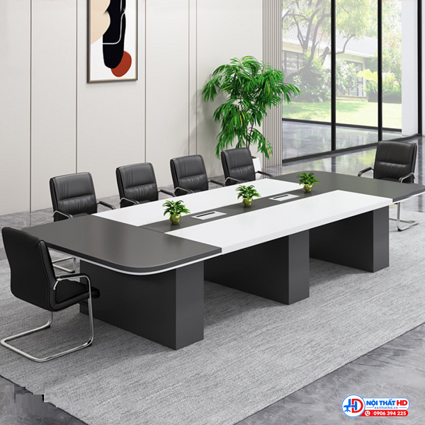 Bàn họp 2m4 x 1m2 gỗ mdf xám