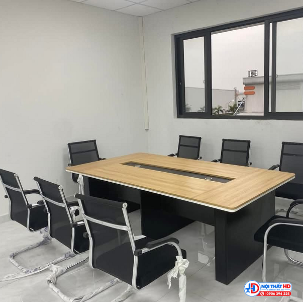 Bàn họp 2m x 1m gỗ mdf vân gỗ