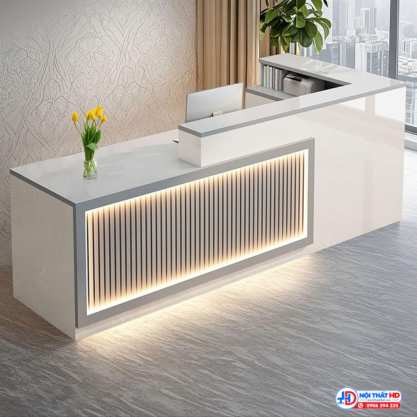 Quầy lễ tân chữ l 1m6 x 1m2 lthd006