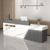 Quầy lễ tân văn phòng vân đá 2m lthd002