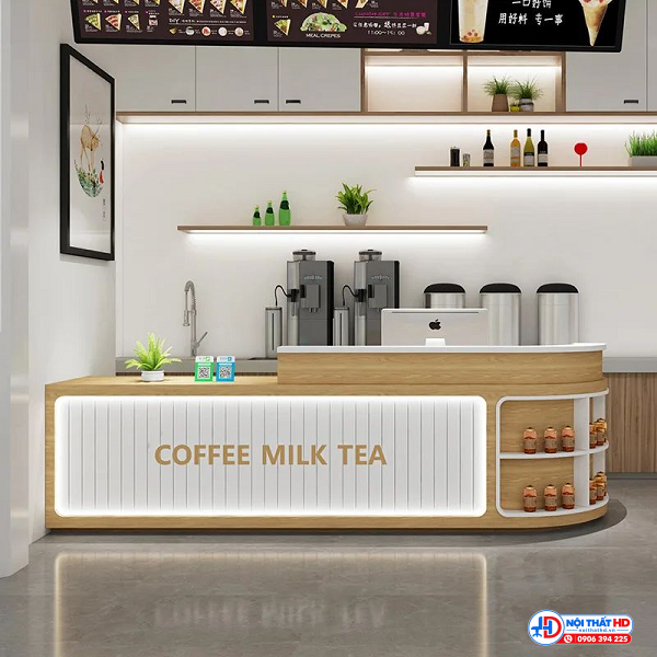 Quầy pha chế ốp lam sóng 2m x 1m2
