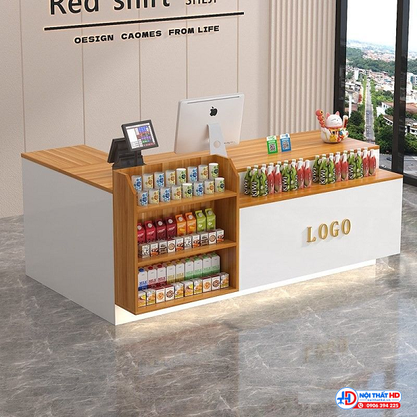 Quầy thu ngân kết hợp kệ trưng bày tnhd02