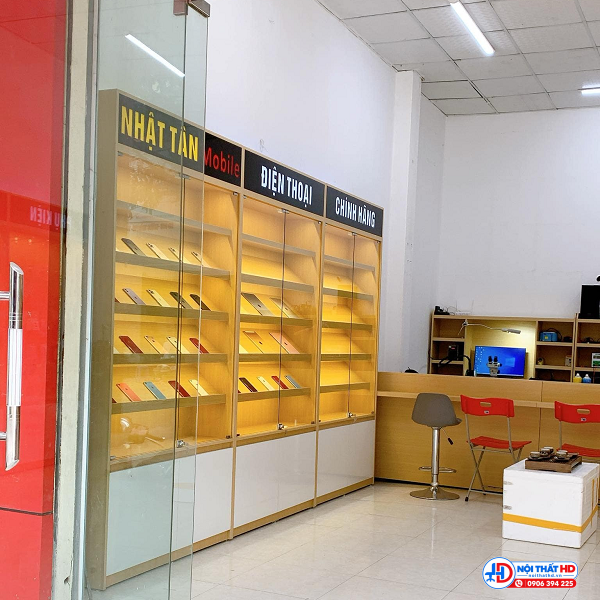 Tủ trưng bày điện thoại cao giá rẻ 1m x 2m2