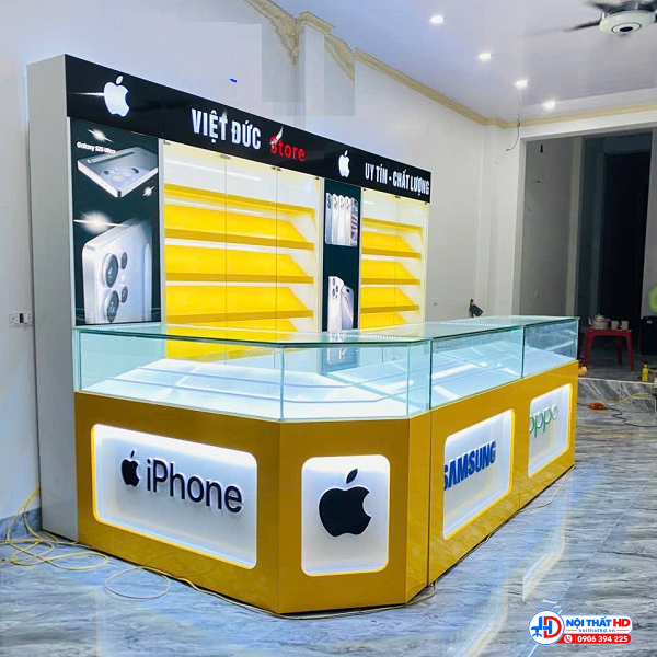 Tủ kính trưng bày điện thoại 1m2 x 2m2
