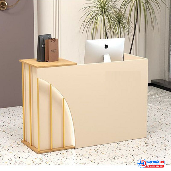 Quầy lễ tân 1m2 có đèn hiện đại lthd056
