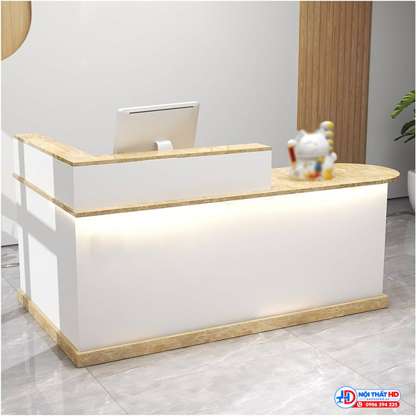 Quầy lễ tân chữ l 1m6 sang trọng lthd055
