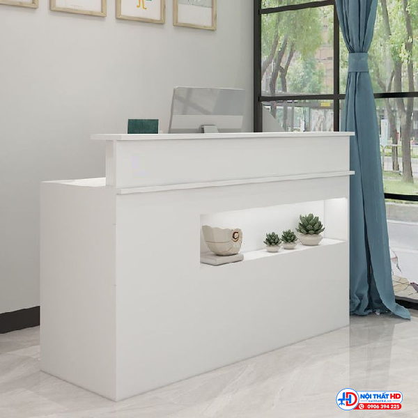 Quầy lễ tân có kệ trang trí 1m4 lthd058