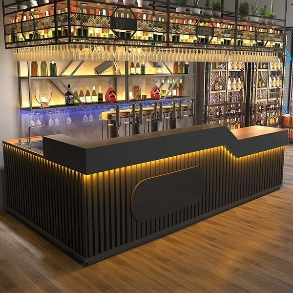 Quầy pha chế chữ l cao cấp 2m2 x 1m2 pch02