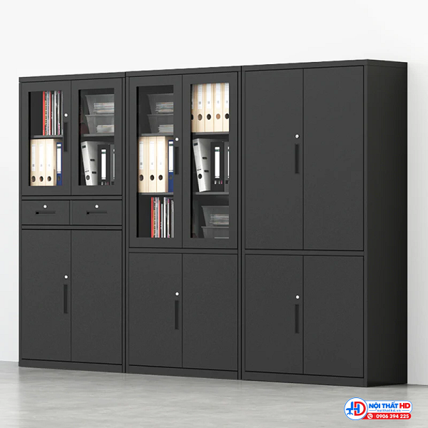 Tủ hồ sơ văn phòng 3m x 2m màu đen