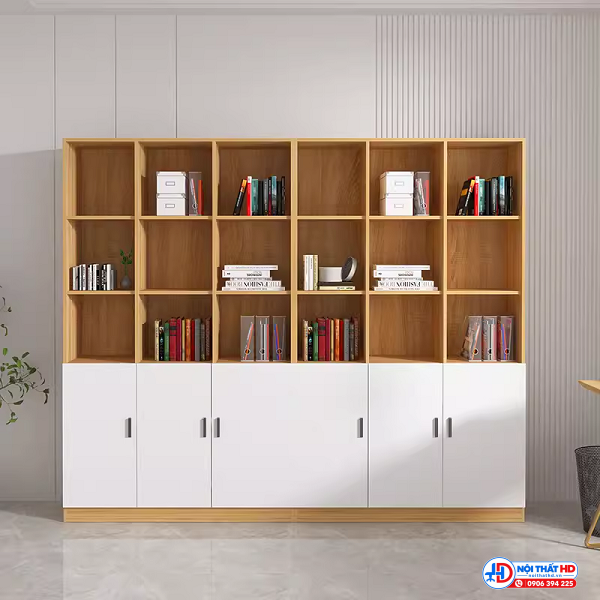 Tủ kệ hồ sơ 1m8 x 2m gỗ mdf