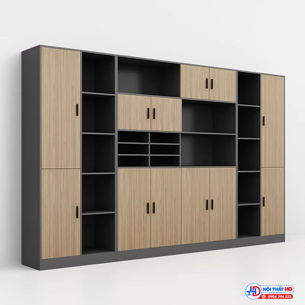 Tủ kệ hồ sơ gỗ mdf 2m4 x 2m giá rẻ