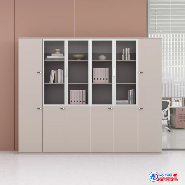 Tủ tài liệu văn phòng cửa kính 2m4 x 1m2