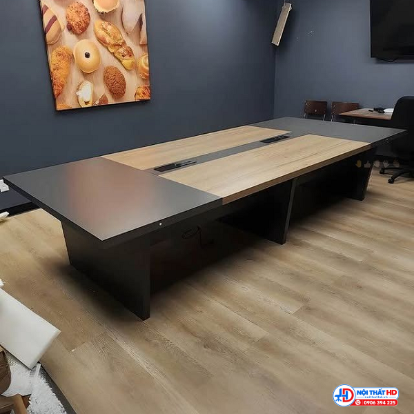 Bàn họp phối 2 màu 3m2 bhhd011