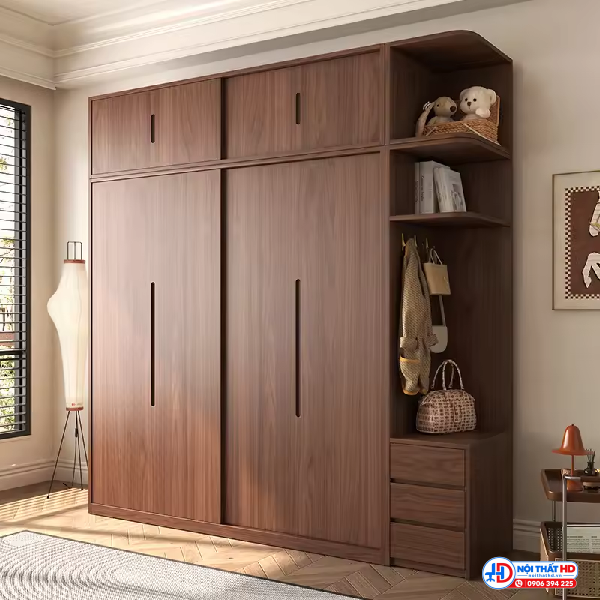Tủ quần áo 4 cánh cao cấp 2m x 2m4 tahd01
