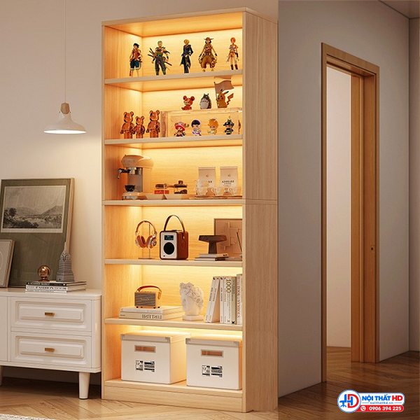 Kệ trưng bày mô hình mini có đèn 60cm x 1m8 tbhd053
