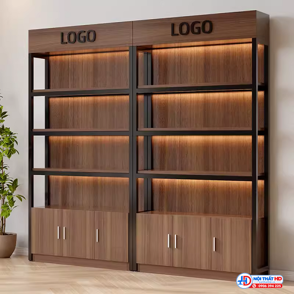 Kệ trưng bày sản phẩm 2m x 2m2 có đèn led tbhd029