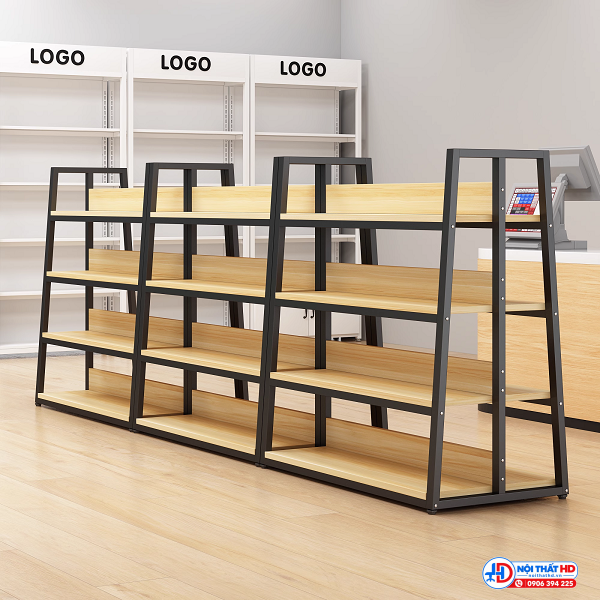 Kệ trưng bày siêu thị khung sắt 80cm x 1m6 tbhd042