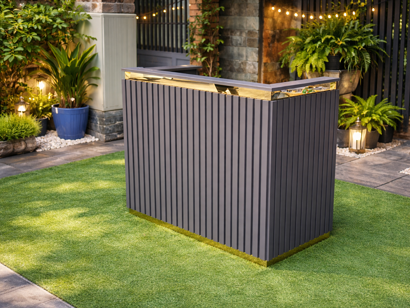 Quầy lễ tân lam sóng 1m2 được thi công tại Nội Thất HD