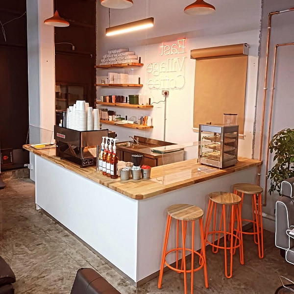 Quầy pha chế cafe chữ l pch007