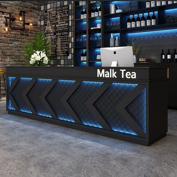 Quầy pha chế thẳng màu đen 2m4 pch006