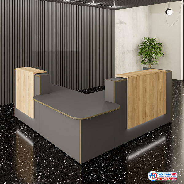 Quầy tiếp khách chữ l 1m6 x 2m lthd079