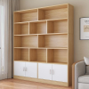 Tủ kệ trưng bày gỗ mdf vân gỗ phối trắng1m4 x 2m tbhd052