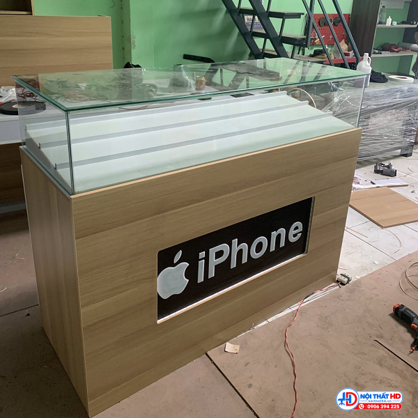 Tủ trưng bày điện thoại nằm 1m tbhd068