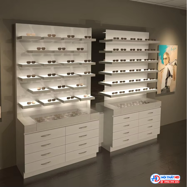 Tủ trưng bày mắt kính 1m x 1m8 tbhd075