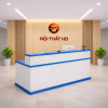Bàn tiếp tân 2m trắng phối xanh lthd0109