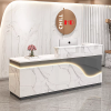Quầy lễ tân chữ l vân đá lthd098