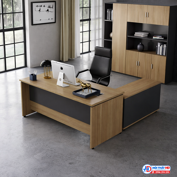Bàn giám đốc chữ l gỗ mdf bgd017