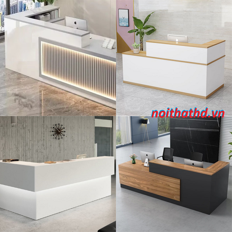 Mẫu quầy lễ tân chữ l vuông góc