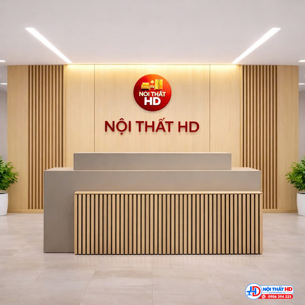 Quầy lễ tân 2m lam sóng hiện đại lthd0105