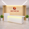 Quầy lễ tân 3m trắng có đèn led lthd0108