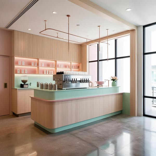 Quầy pha chế bo cong hiện đại pch009