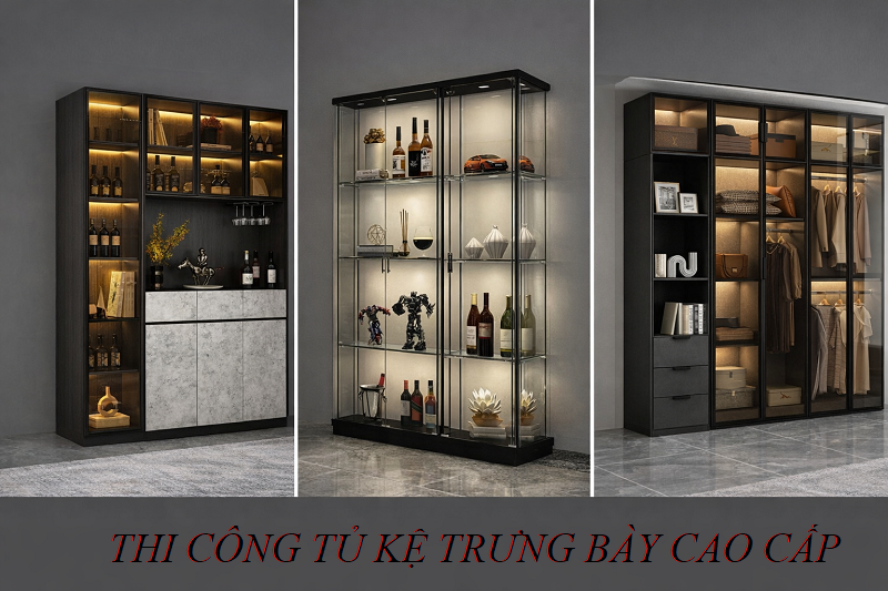 Thi công tủ kệ trưng bày cao cấp