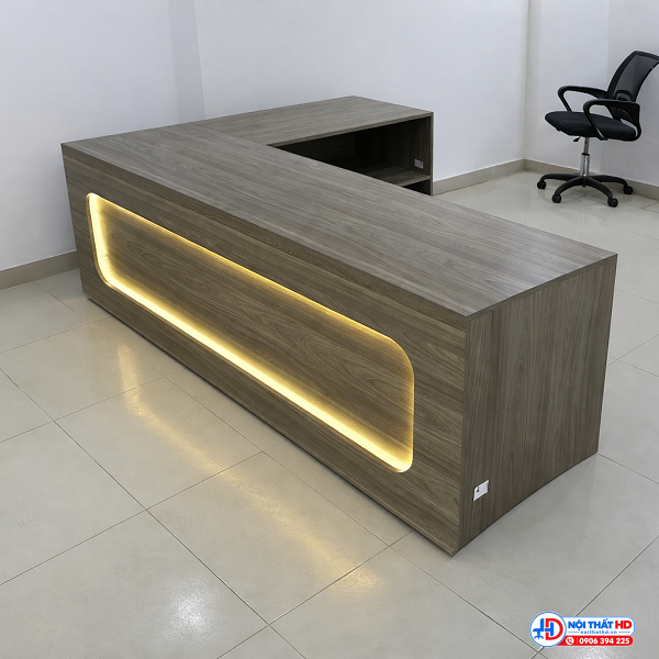 Bàn lễ tân chữ l 2m2 x 1m6 lthd0114