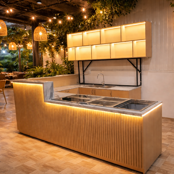 quầy pha chế ốp lam sóng pch020