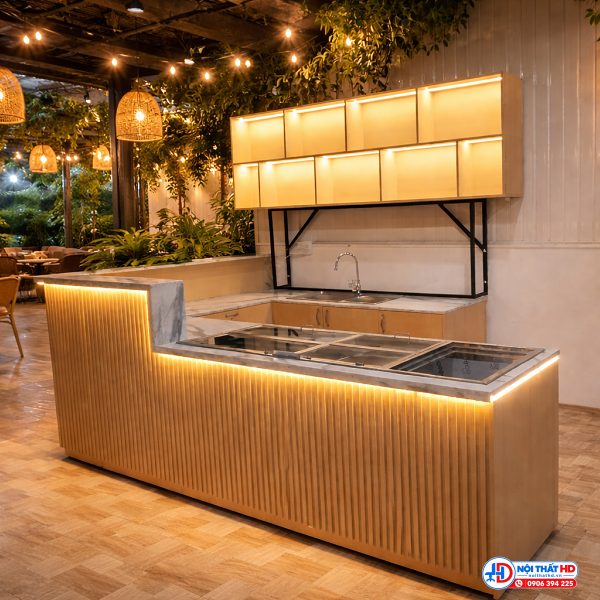 quầy pha chế ốp lam sóng pch020