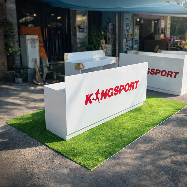 Quầy lễ tân 2m4 màu trắng lthd120