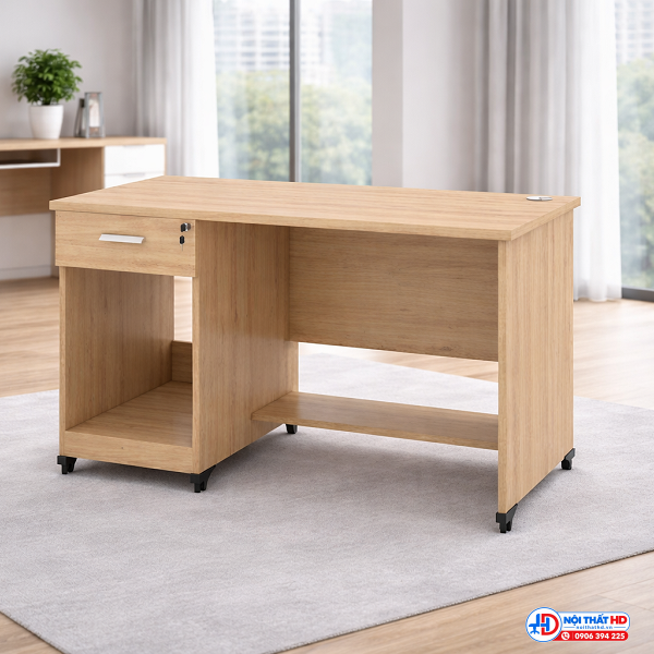 Bàn làm việc 1m kèm hộc tủ kéo bphd034