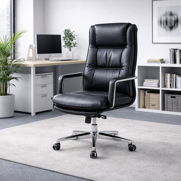 Ghế giám đốc bọc da màu đen ghd031
