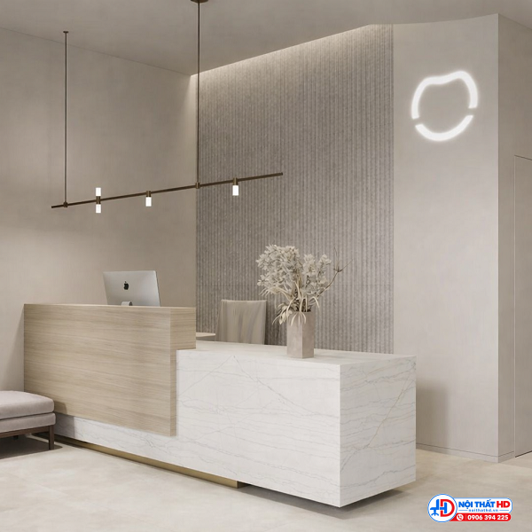 Quầy lễ tân vân đá 2m lthd118