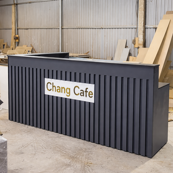 Quầy pha chế chữ l lam sóng 2m pch021