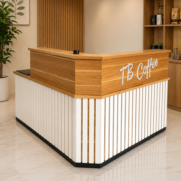 Quầy pha chế chữ l lam sóng phc022