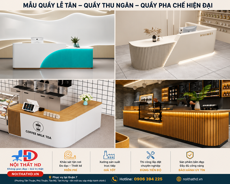 Xưởng nội thất quầy lễ tân tại quận 7