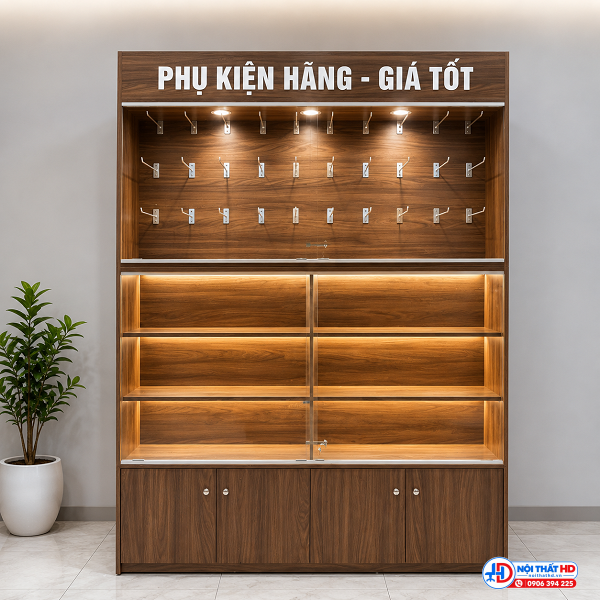 Tủ trưng bày phụ kiện 1m2